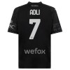 Original Fußballtrikot AC Mailand Yacine Adli 7 4.trikot 2023-24 Schwarze Für Herren